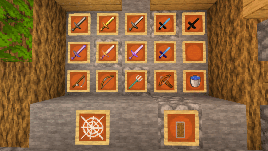 Mr Blue Sky Texture Pack Minecraft swords designed for Crystal PvP battles